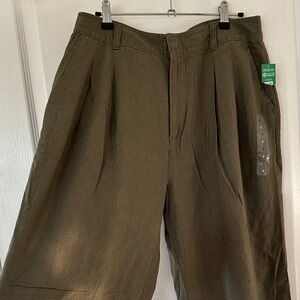 NWT GAP Women's Olive Wide-Leg Trousers